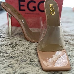 EGO CLEAR/NUDE SLIDE IN HERL SANDAL
